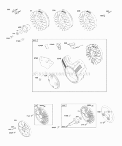Page O Diagram and Parts List for 303447-1311-E1  Briggs and Stratton Engine